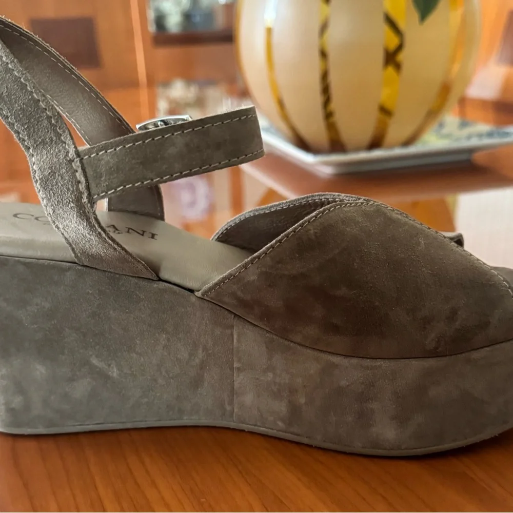 Jenna Platform Wedge Sandal Cordani Side 8.5 (39) Crosta Fango beige